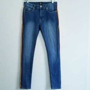 BDG Urban Outfitters Skinny Stretch Jeans with Stripes Ribbon Side Detail